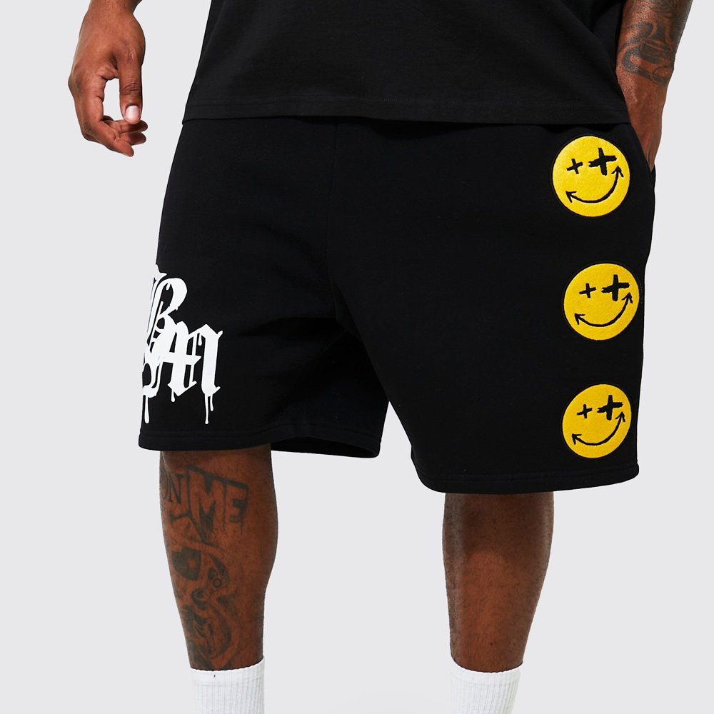 Plus Bm Applique Jersey Shorts